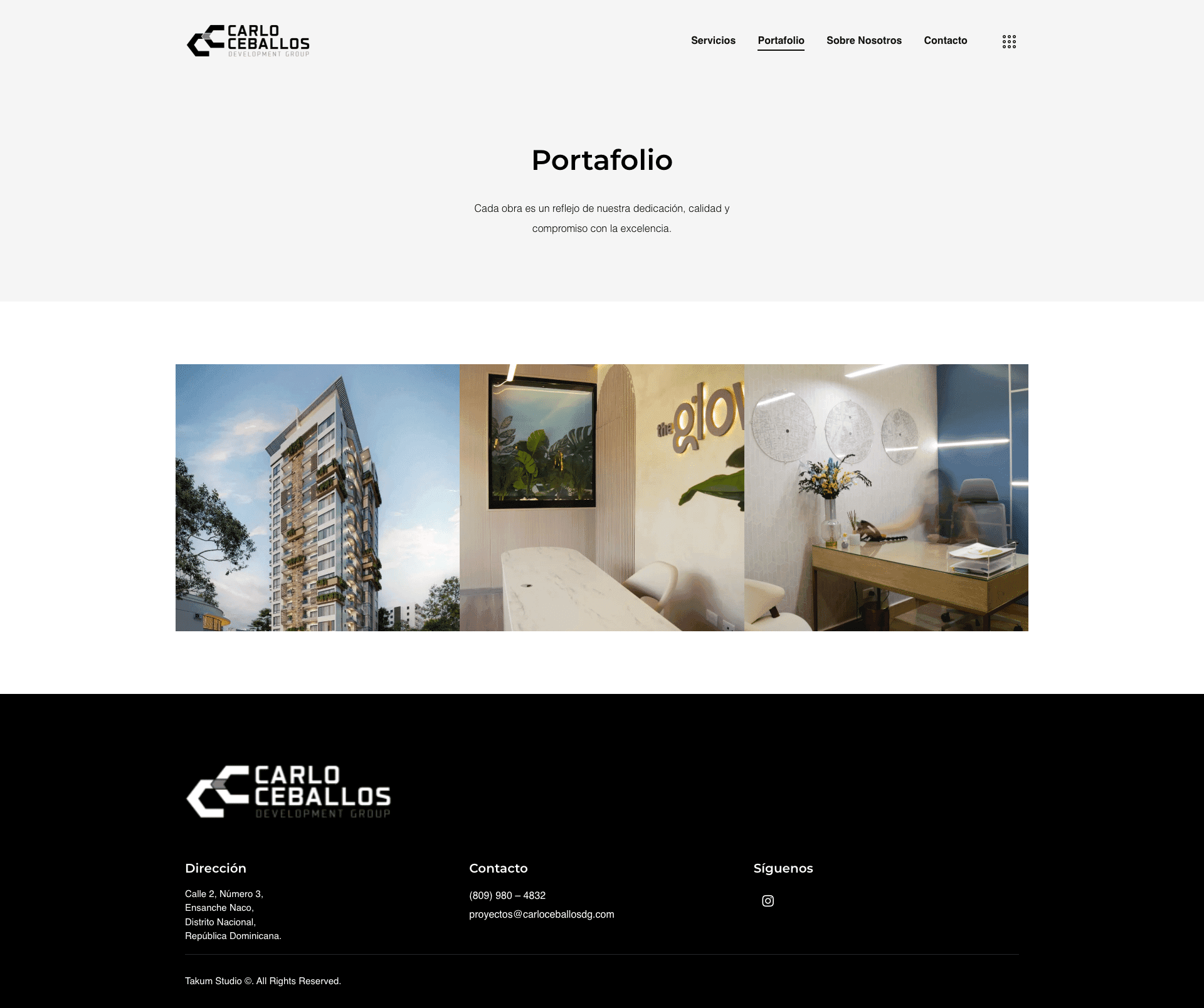 Sitio web de Carlo Ceballos por TAKUM — pantalla 2