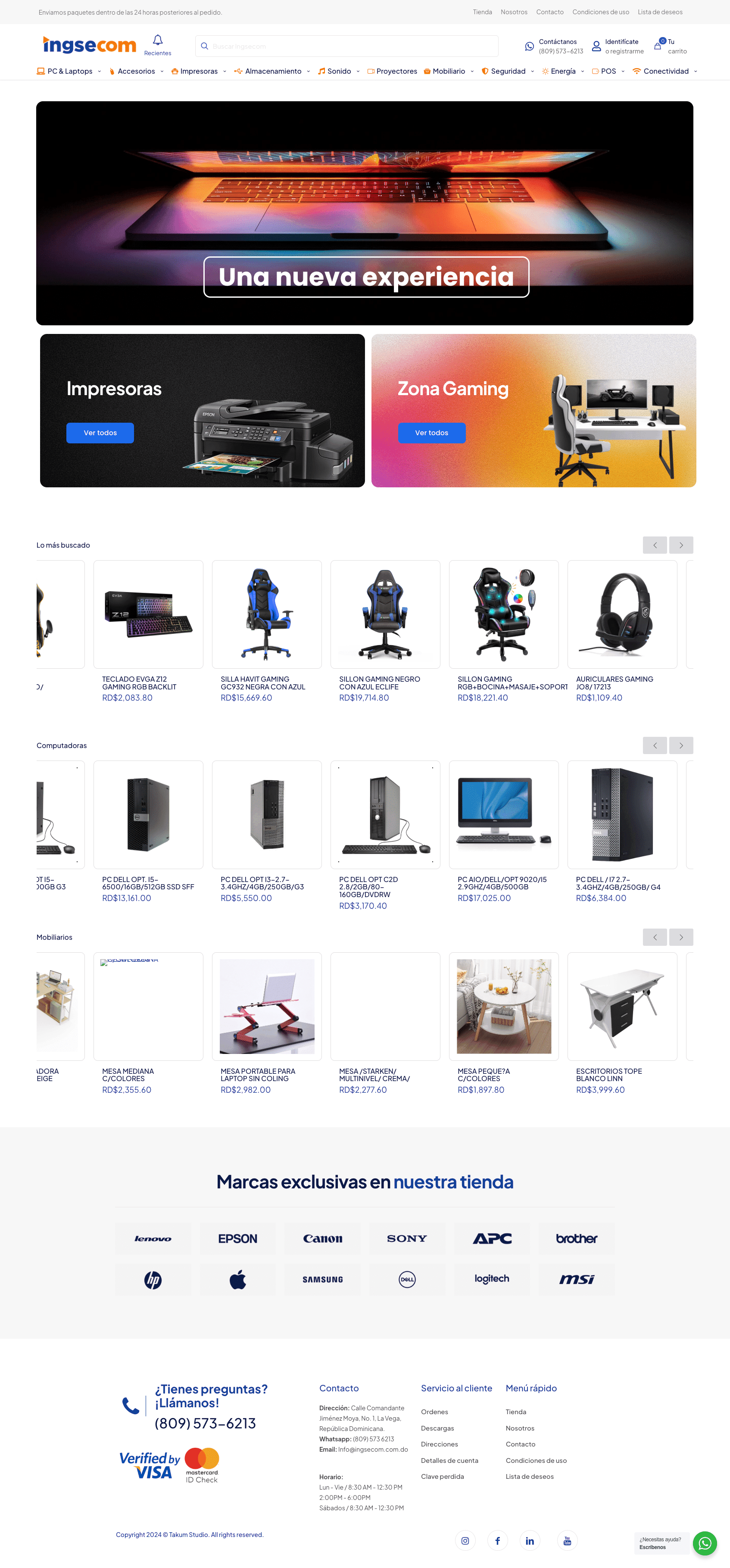 Sitio web de Ingsecom por TAKUM — pantalla 1