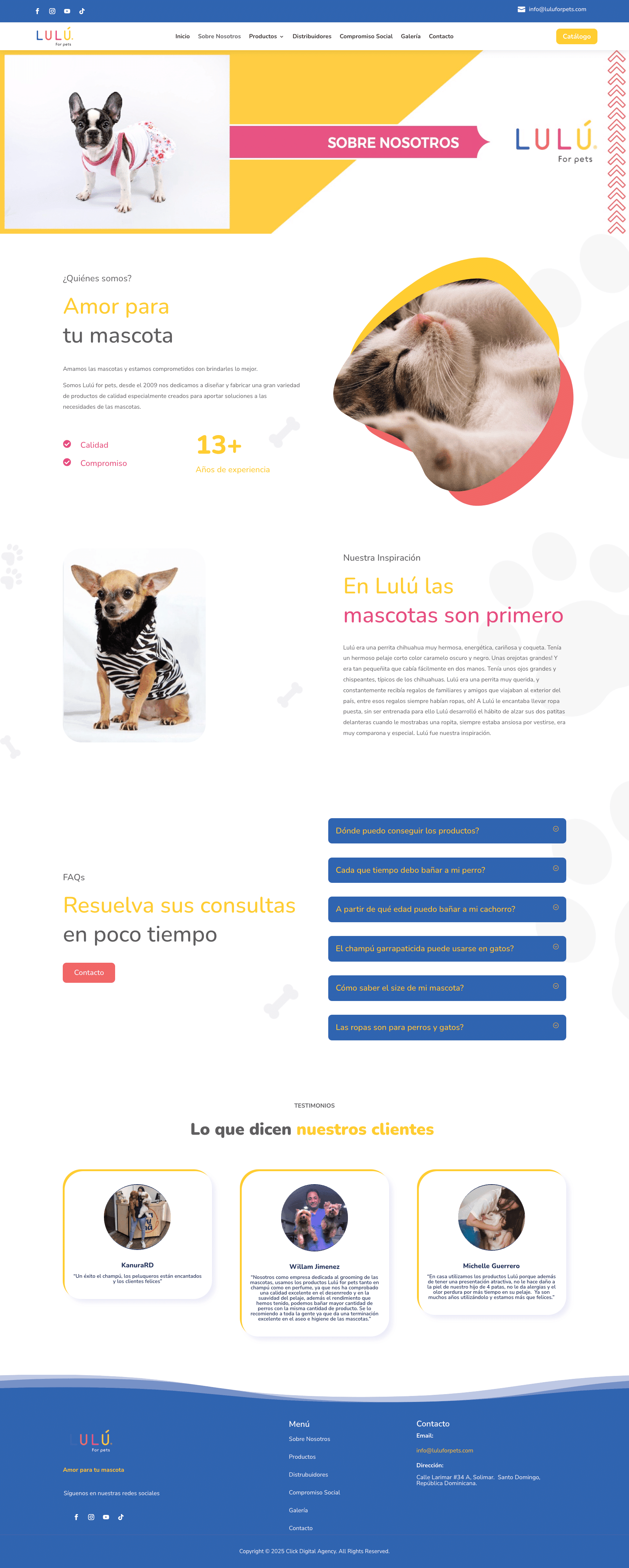 Sitio web de Lulu For Pets por TAKUM — pantalla 1