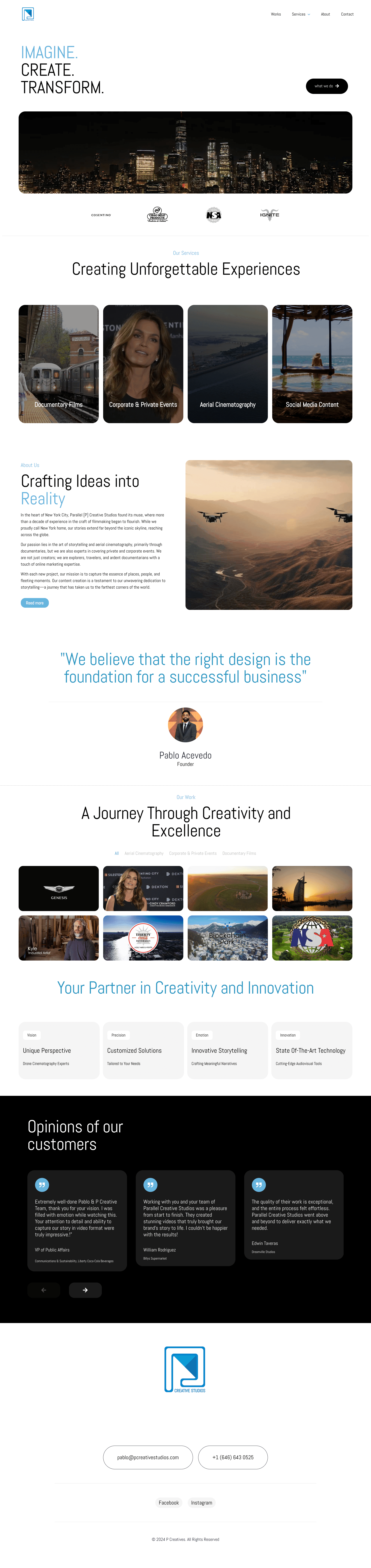 Sitio web de P Creative Studios por TAKUM — pantalla 1