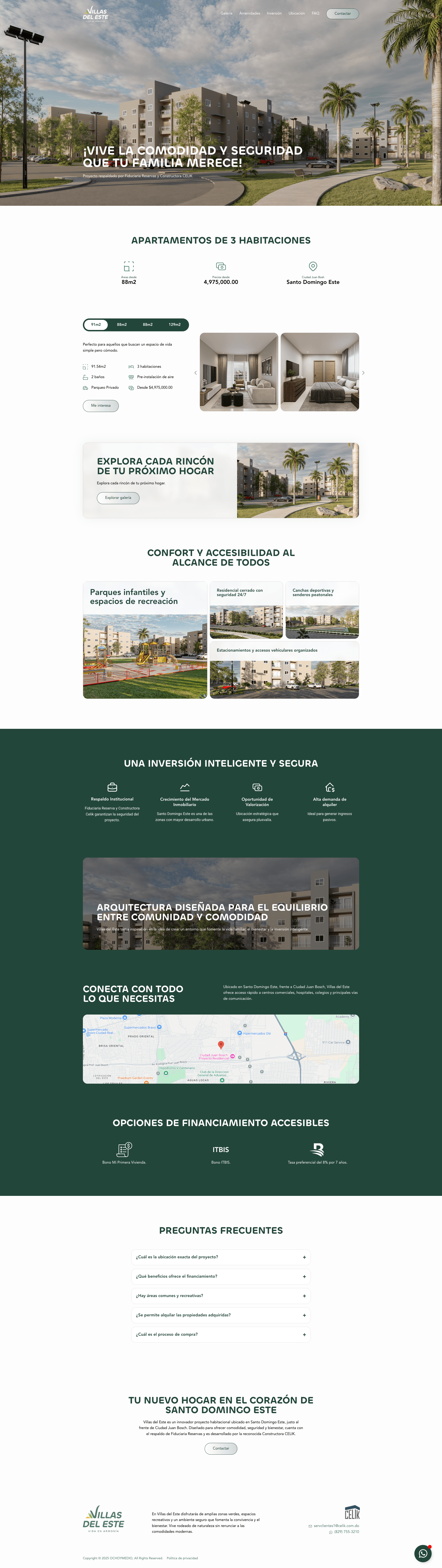 Sitio web de Villas del Este por TAKUM — pantalla 1