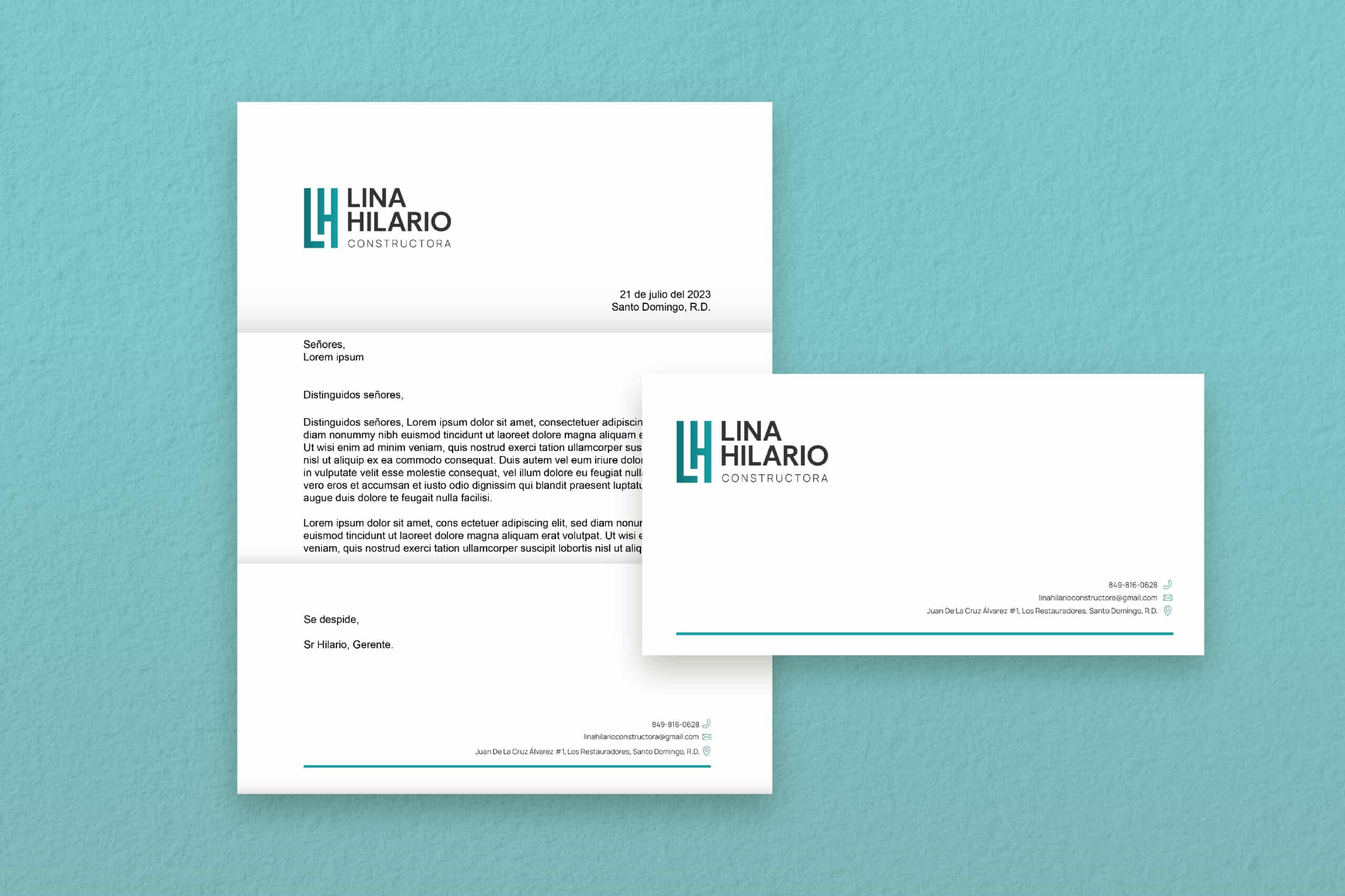 Sistema visual de Identidad Visual para Hilario Constructora — pieza 5 del branding por TAKUM