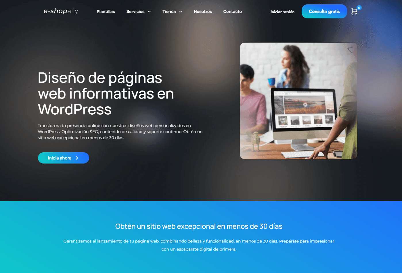 Sitio web de Eshopally por TAKUM — pantalla 1