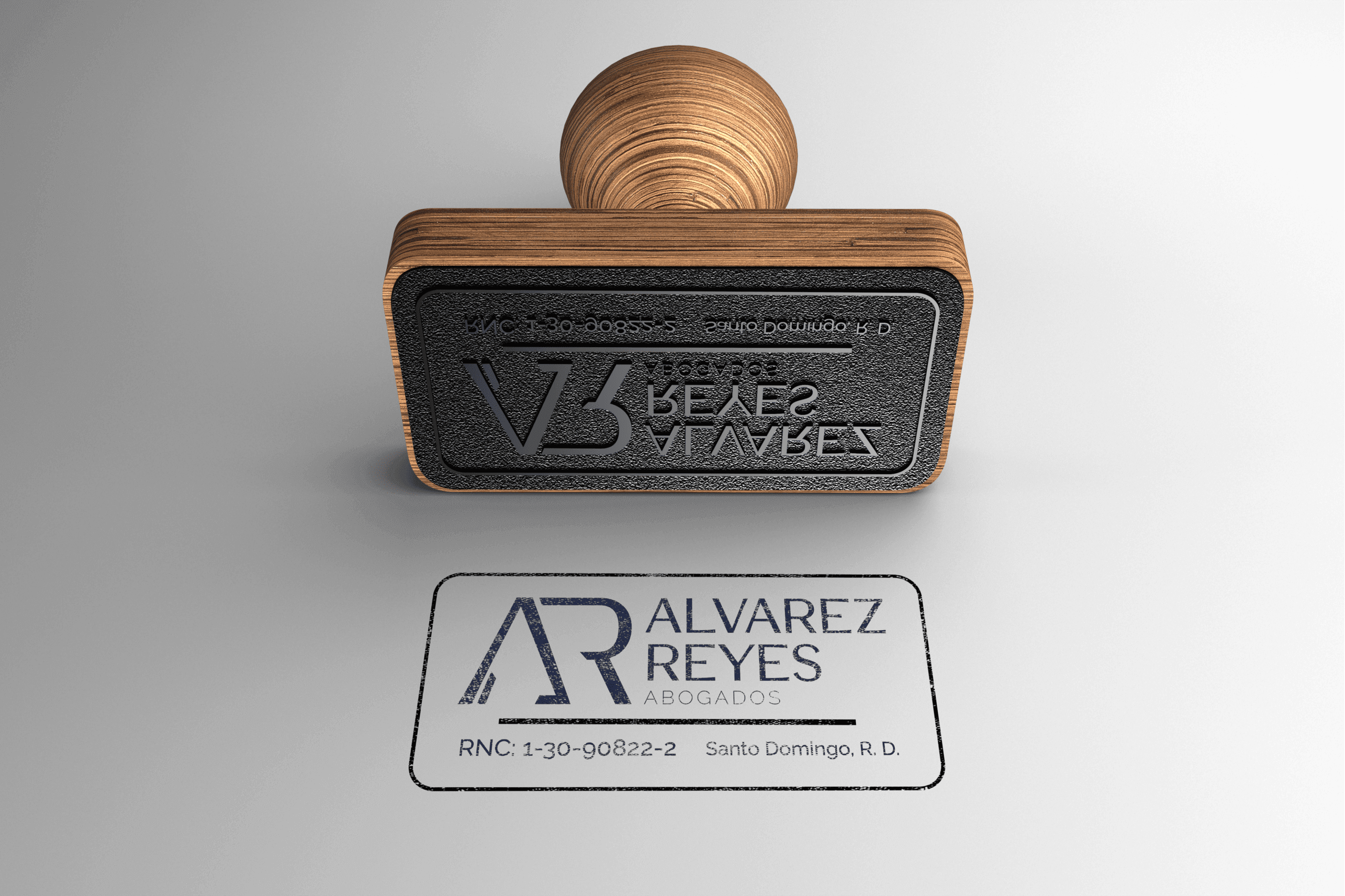 Aplicación de marca de Alvarez Reyes Abogados — mockup por TAKUM