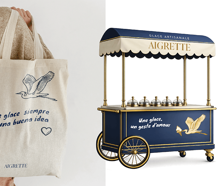 Sistema visual de Aigrette — pieza 4 del branding por TAKUM