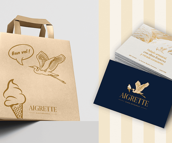 Sistema visual de Aigrette — pieza 5 del branding por TAKUM
