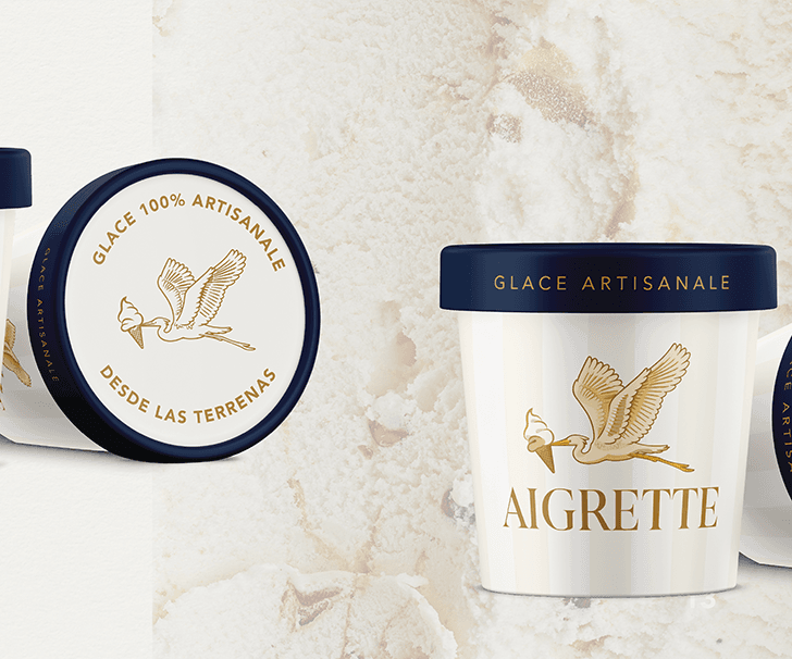 Sistema visual de Aigrette — pieza 6 del branding por TAKUM