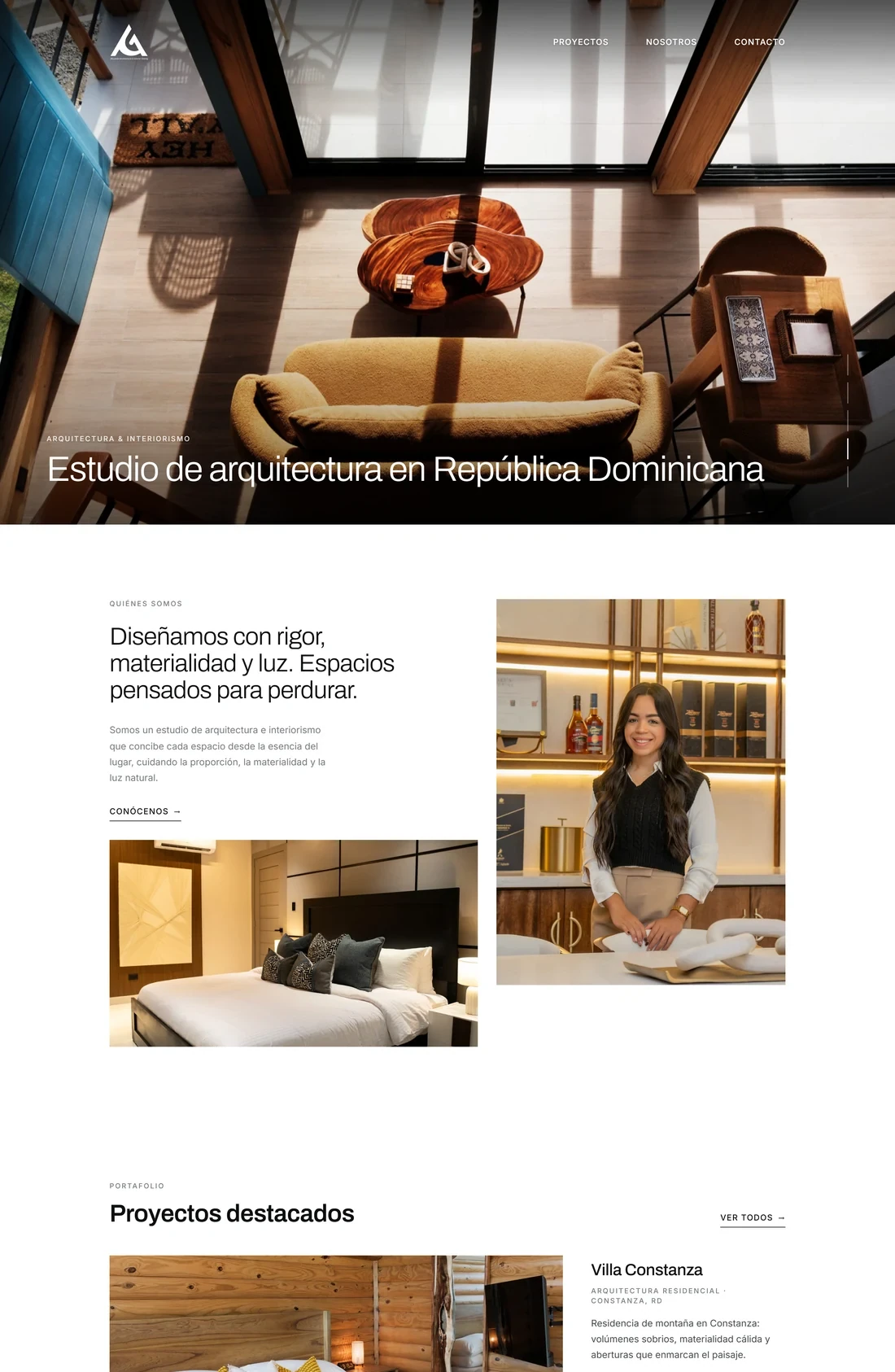 Página principal de A. Guzman Studio — diseño web por TAKUM (parte 1)