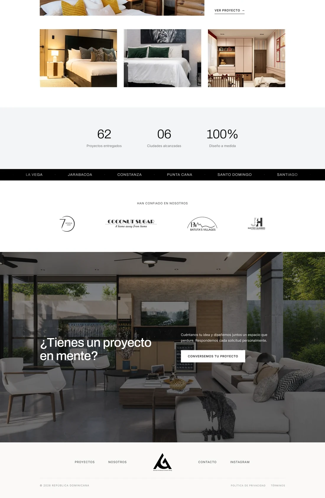 Página principal de A. Guzman Studio — diseño web por TAKUM (parte 2)