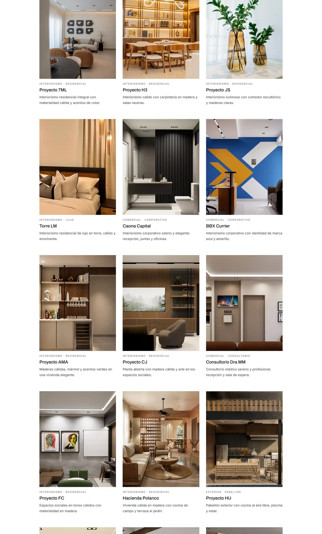 Portafolio de proyectos de A. Guzman Studio — diseño web por TAKUM (parte 2)