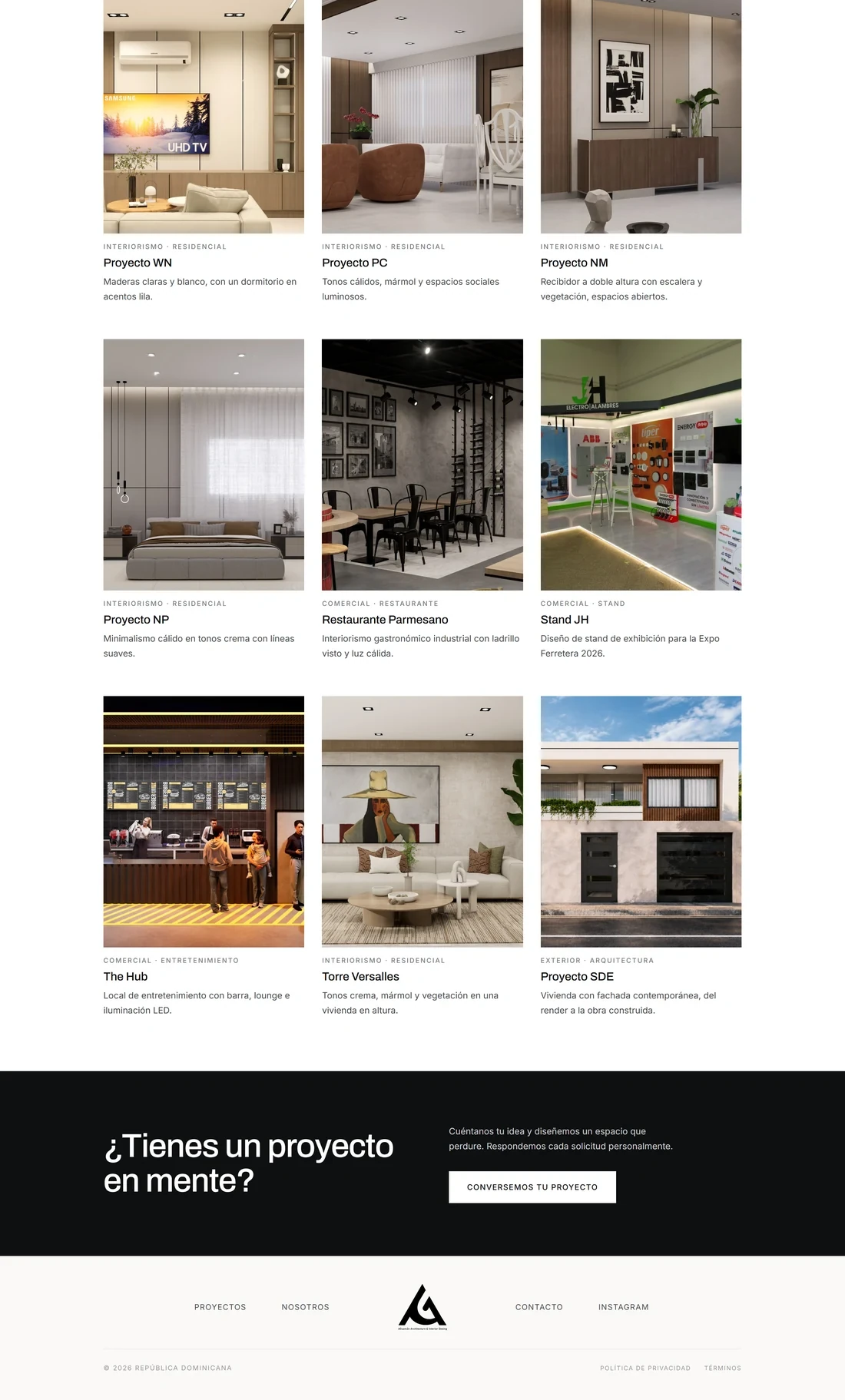 Portafolio de proyectos de A. Guzman Studio — diseño web por TAKUM (parte 3)