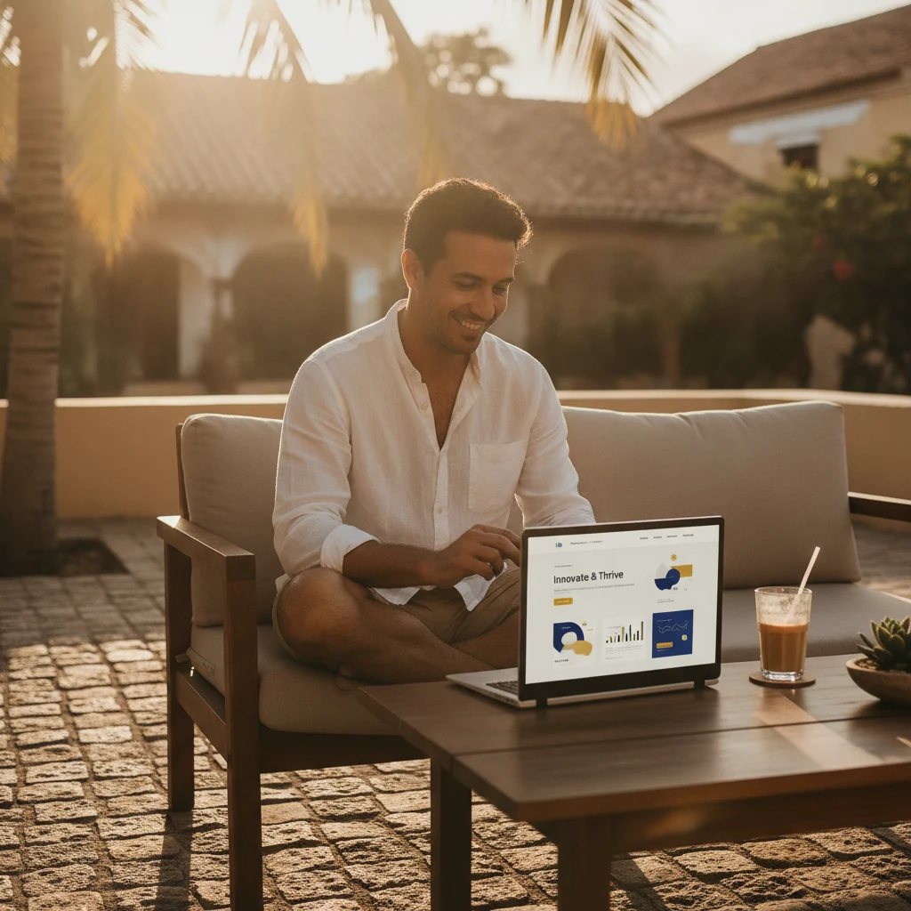 Diseñador trabajando en piezas de diseño gráfico para empresas en Santo Domingo, República Dominicana