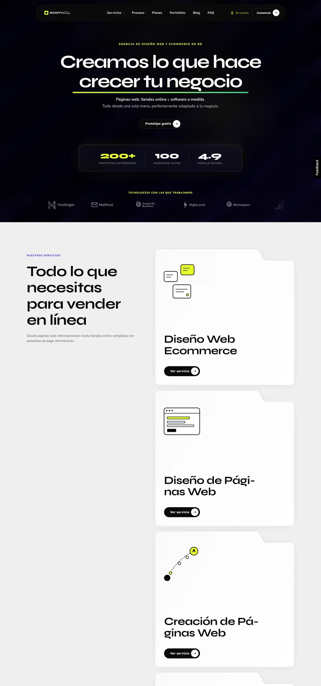Página principal de Ecomally — diseño por TAKUM (parte 1)