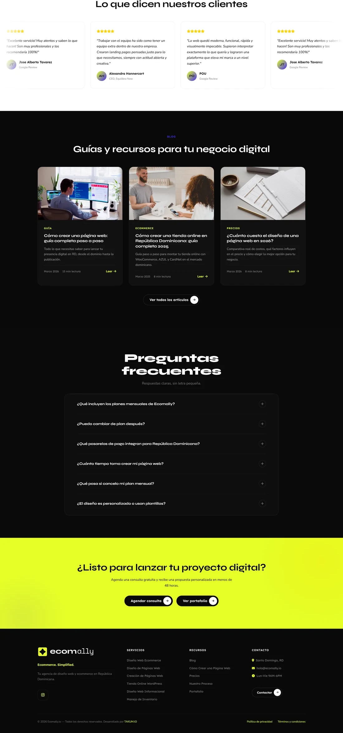 Página principal de Ecomally — diseño por TAKUM (parte 4)