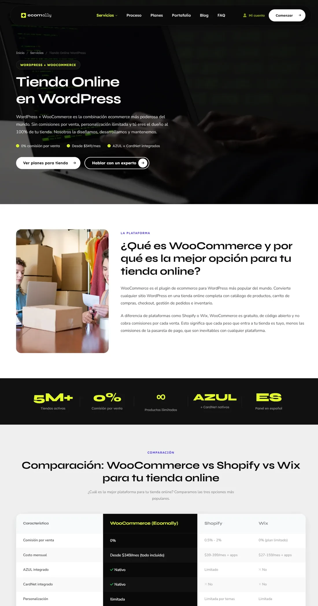 E-commerce WordPress de Ecomally — diseño por TAKUM (parte 1)