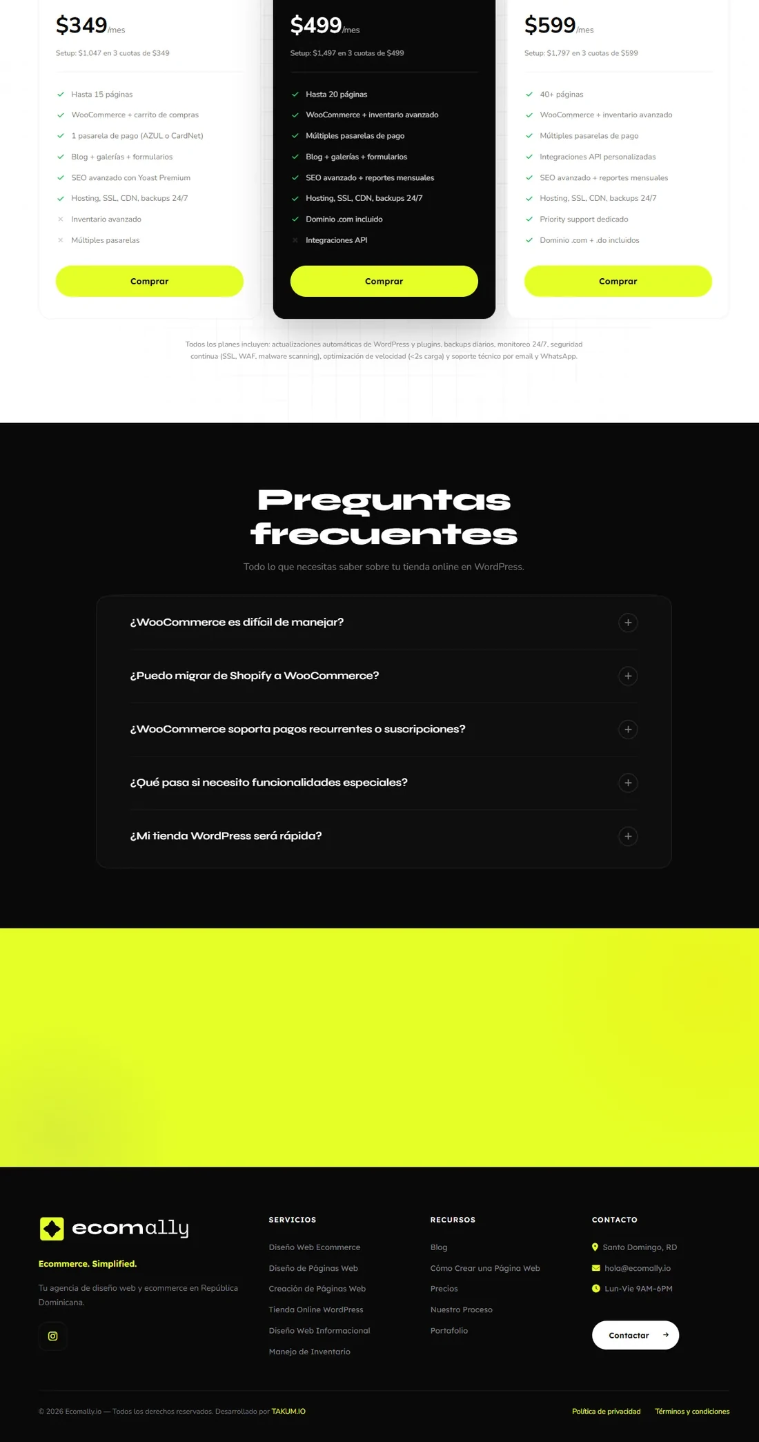 E-commerce WordPress de Ecomally — diseño por TAKUM (parte 3)