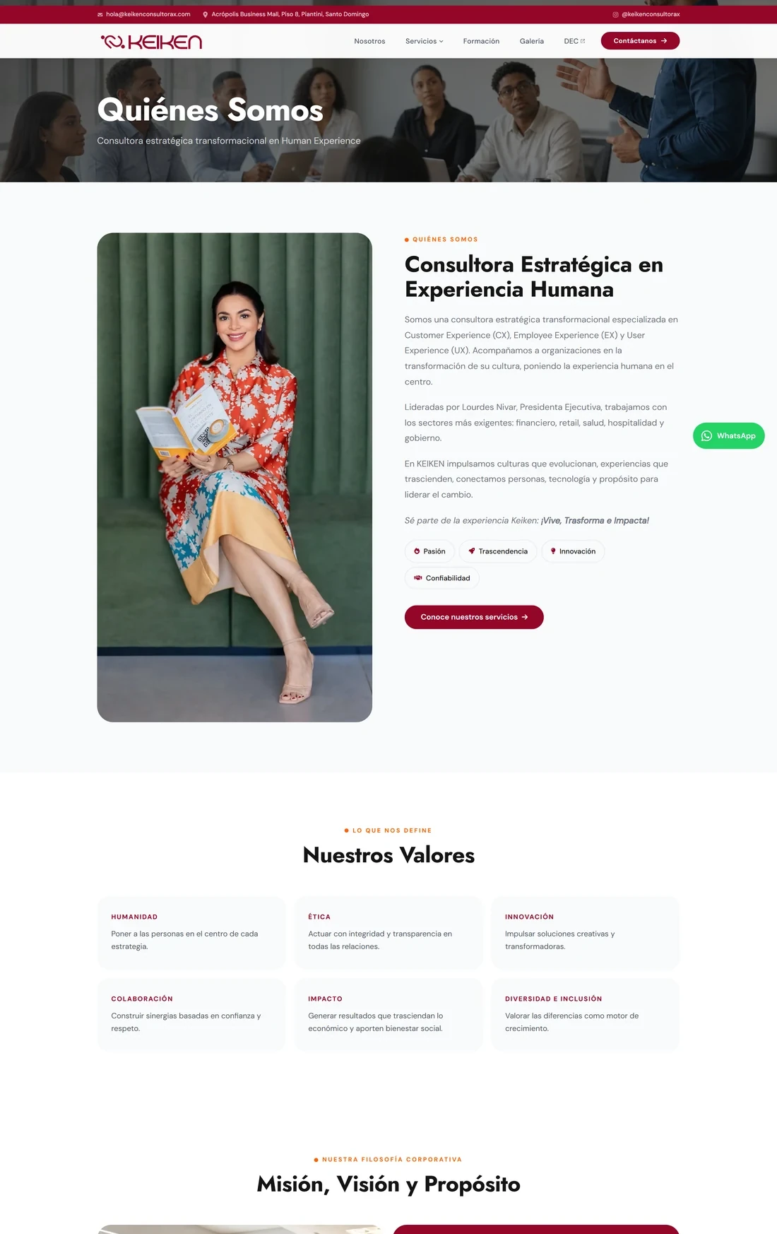 Quiénes somos de Keiken Consultorax — diseño web por TAKUM (parte 1)