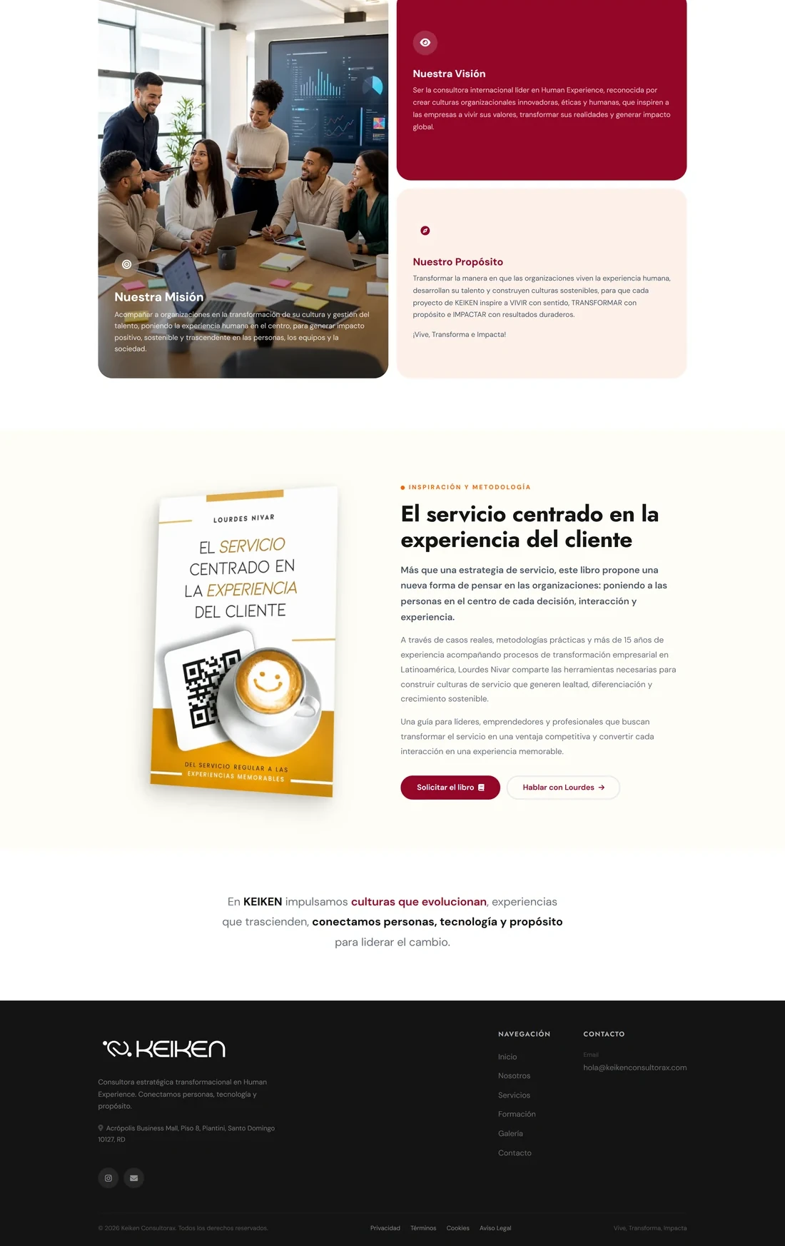 Quiénes somos de Keiken Consultorax — diseño web por TAKUM (parte 2)