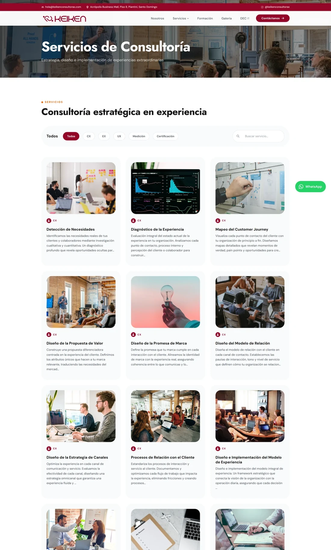 Servicios de consultoría de Keiken Consultorax — diseño web por TAKUM (parte 1)