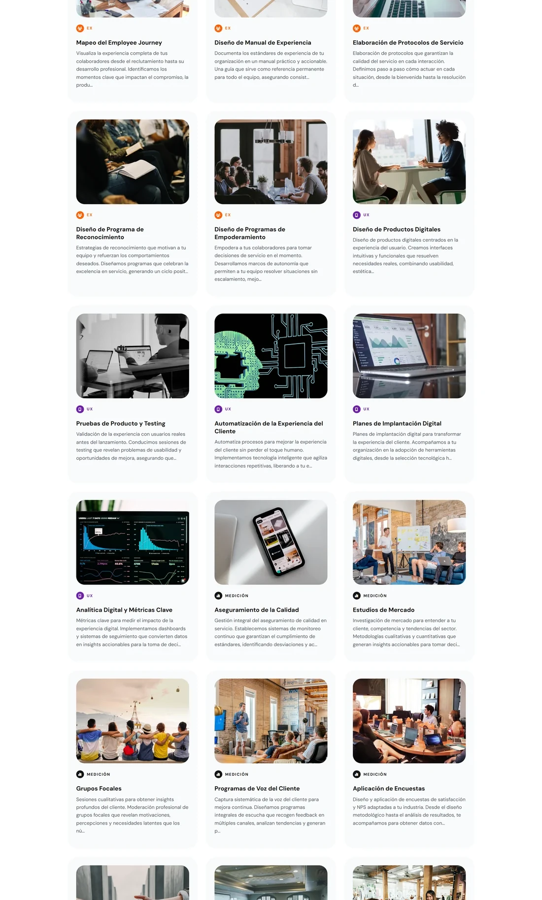 Servicios de consultoría de Keiken Consultorax — diseño web por TAKUM (parte 2)