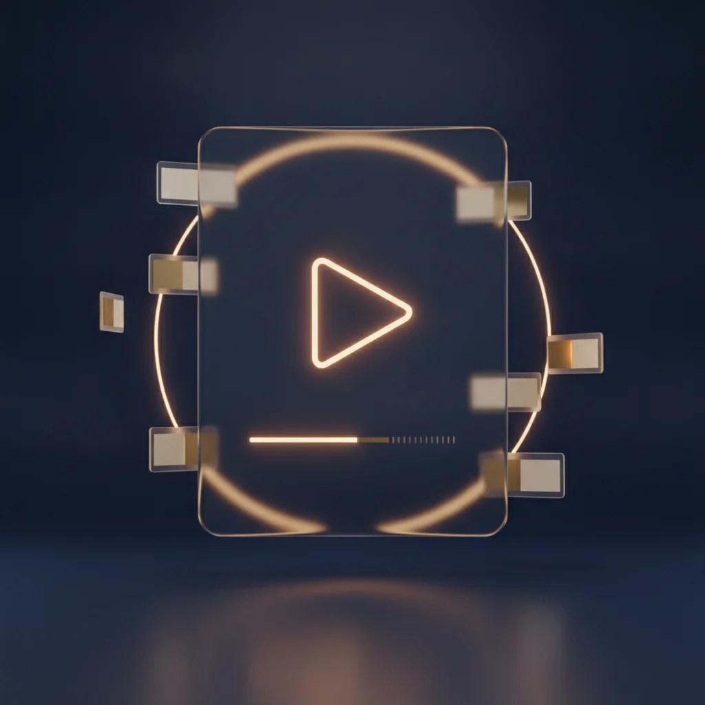Google Ads en YouTube: pantalla de video con botón de reproducción dorado