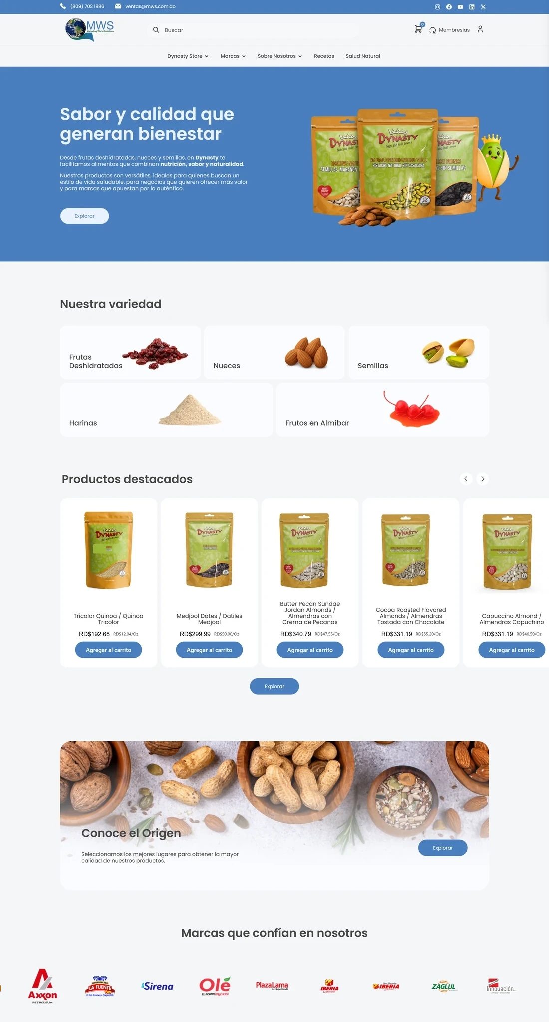 Página principal de MWS — diseño web por TAKUM (parte 1)