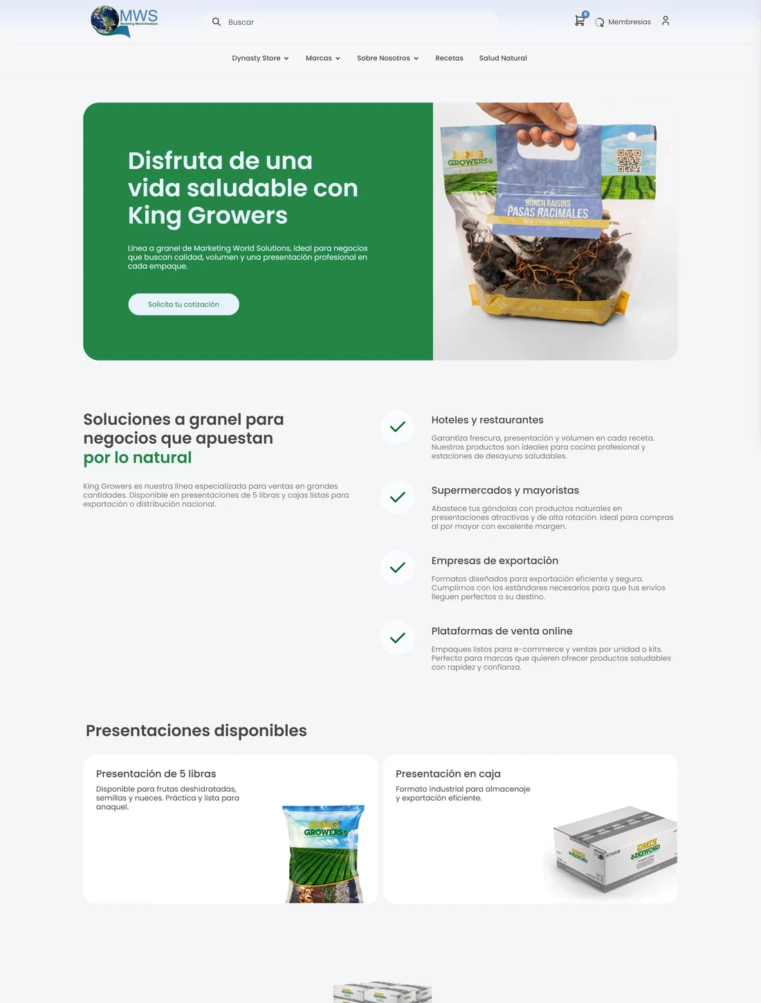 Marca King Growers de MWS — diseño web por TAKUM (parte 1)