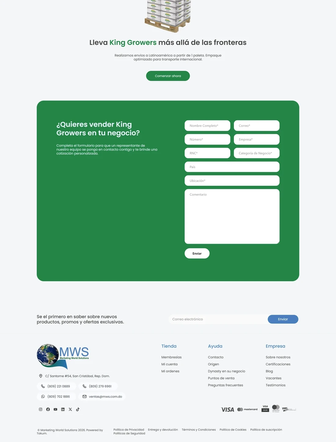 Marca King Growers de MWS — diseño web por TAKUM (parte 2)